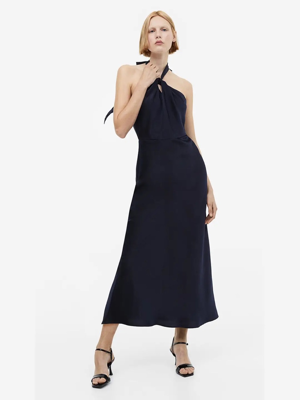 H&M Navy  Halter Maxi Dress